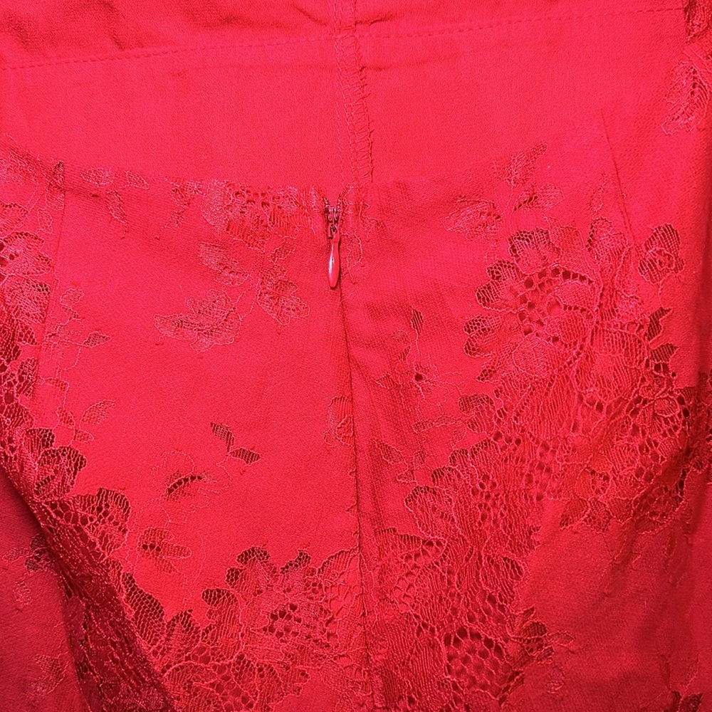 Red Lace Romper - Picture 3 of 4